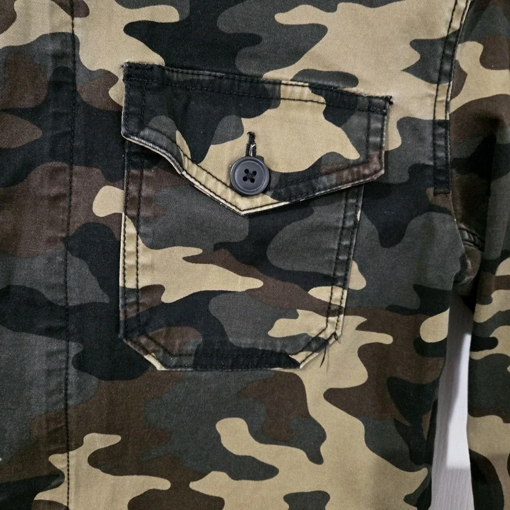 Mens George Camo Jacket With Hood Size Small Hunting, Streetwear